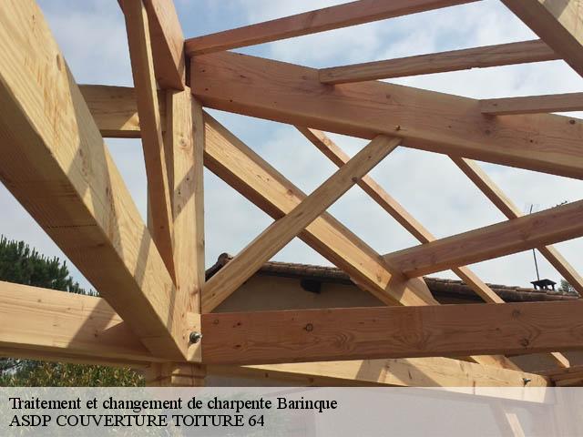 Traitement et changement de charpente  barinque-64160 ASDP COUVERTURE TOITURE 64